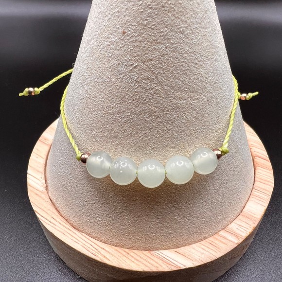 KC Gems Co. Natural New Jade Slide Bracelet - August Birthstone - Picture 2 of 5